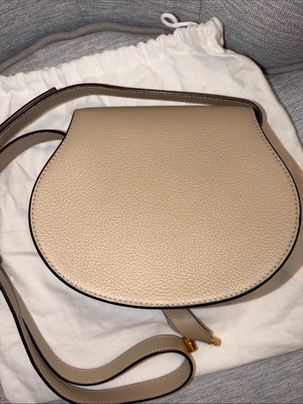 Chole Small Marcie Saddle Bag in Root Beigr - Picture 6 of 7